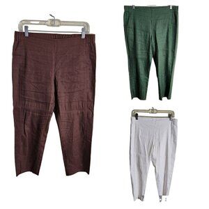 J. Jill Lot Of 3 Stretch Linen Blend Pull On Pants Size S